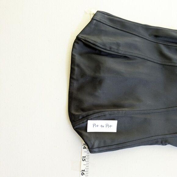 Aritzia Ten Castle Black Satin Bustier Corset Top S Boning Full Zip Strapless - Picture 11 of 13